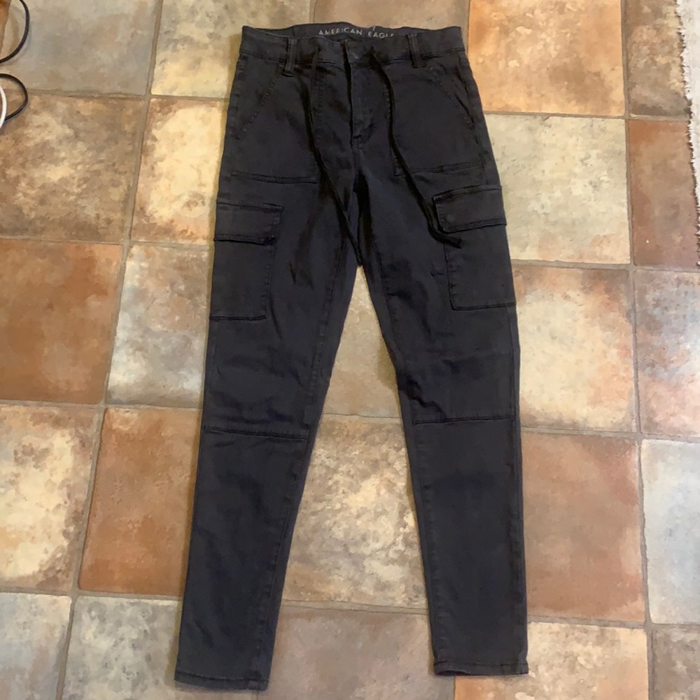 American eagle high-rise cargo jeggings 8 R gray